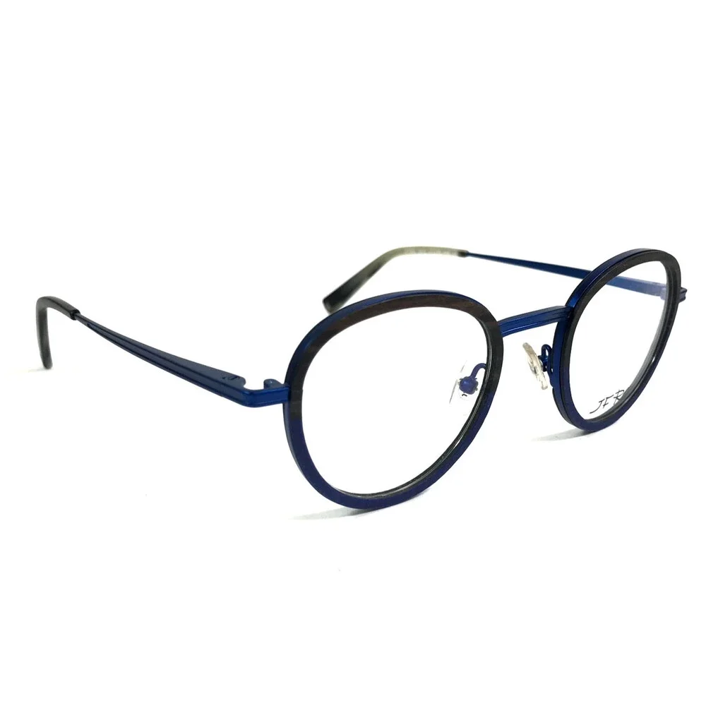 J.F. Rey Eyeglasses Frames JF2860 9522 Black Blue Round Full Rim 47-22-145